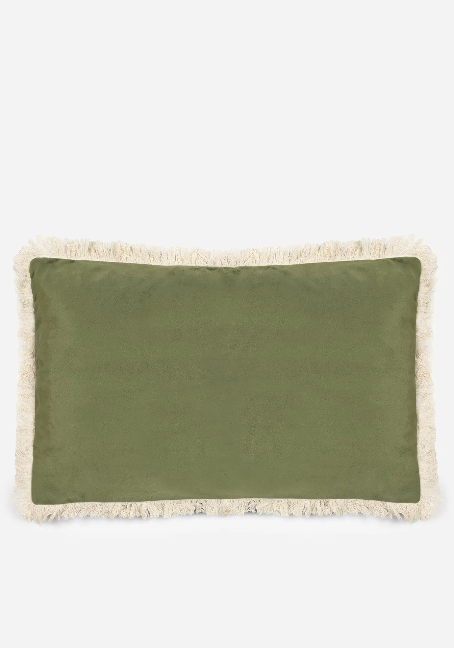 Swamplife Embroidered Velour Rectangle Fringe Cushion