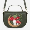 Swamplife Frog Embroidered Crossbody Saddle Bag