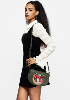 Swamplife Frog Embroidered Crossbody Saddle Bag