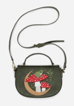 Swamplife Frog Embroidered Crossbody Saddle Bag