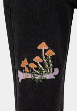 Swamplife Frog Embroidered Distressed Mom Jeans