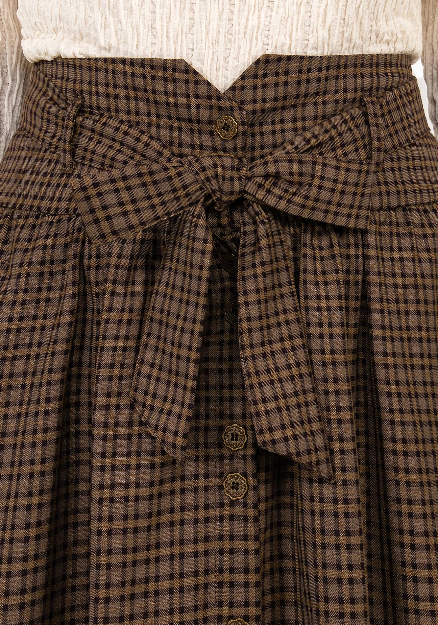 Sweetspire Check Tie Waist Midaxi Skirt