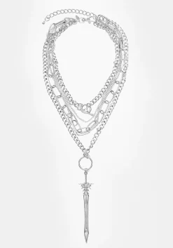 Sword Multichain Necklace