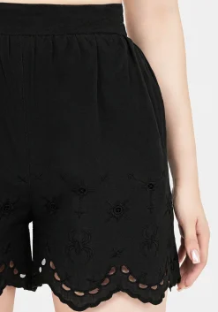 Synthweb Cotton Broderie Hem Shorts