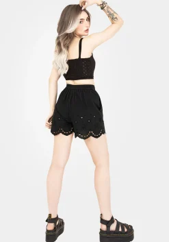 Synthweb Cotton Broderie Hem Shorts