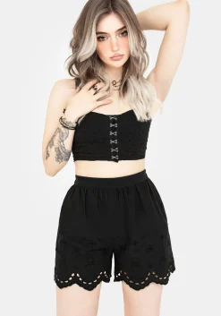 Synthweb Cotton Broderie Hem Shorts