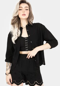 Synthweb Cotton Broderie Hem Shorts