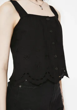 Synthweb Cotton Broderie Hem Cami Top