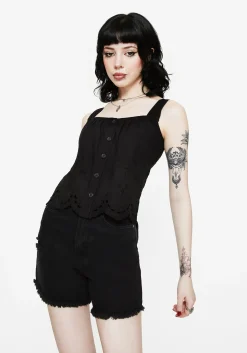 Synthweb Cotton Broderie Hem Cami Top