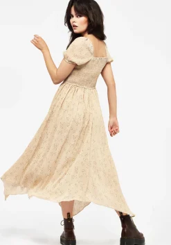 Tabitha Floral Print Chiffon Handkerchief Hem Midaxi Dress