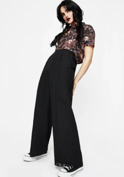 Tabitha Wide Leg Check Trousers