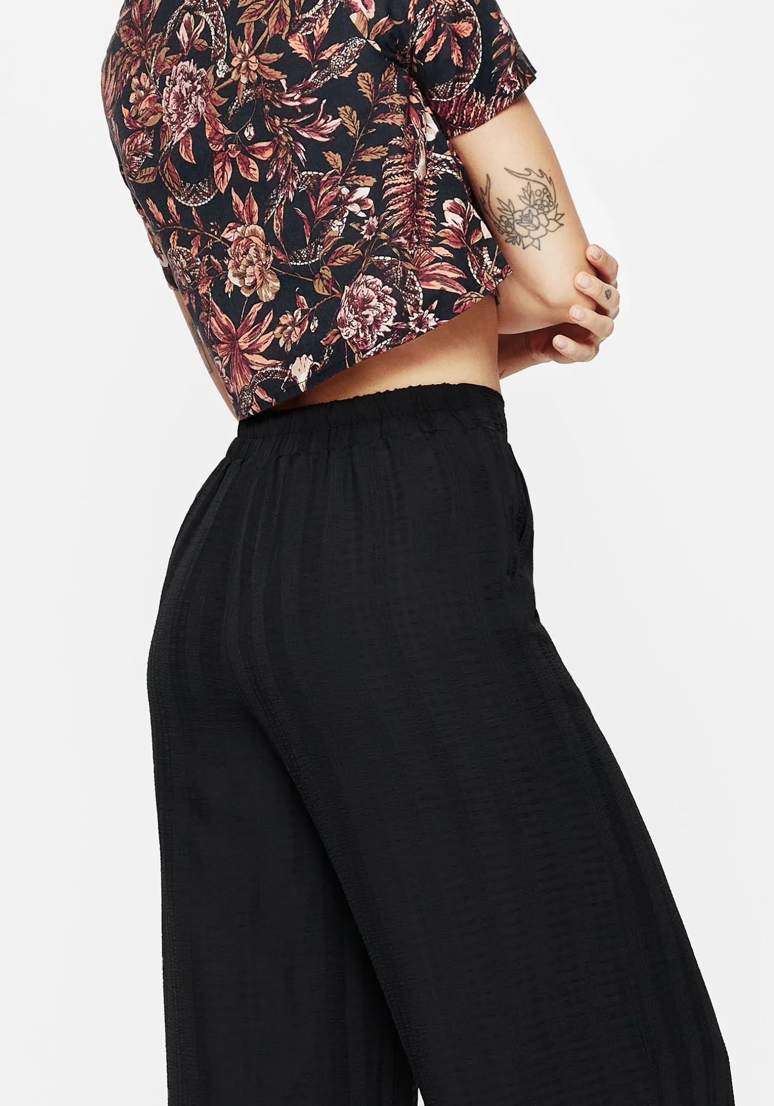 Tabitha Wide Leg Check Trousers