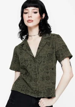 Taddea Cotton Relaxed Button Up Blouse