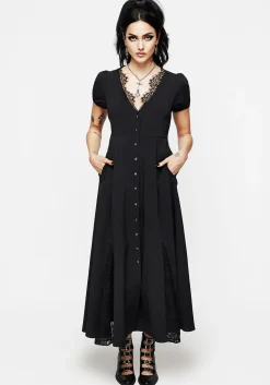 Taissa Floral Lace Button Up Midaxi Dress