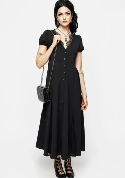Taissa Floral Lace Button Up Midaxi Dress