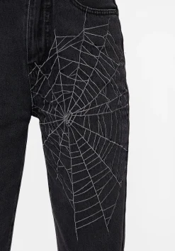Tarantism Embroidered Mom Jeans