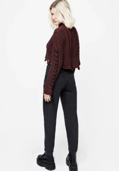 Tarantism Embroidered Mom Jeans