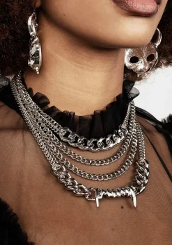 Teeth Layered Multichain Necklace