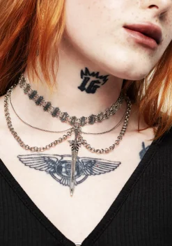 Tempo Layered Chain Choker Necklace