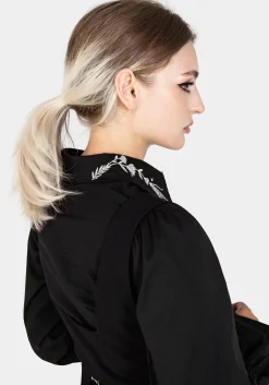 Tempora Embroidered Button Up Shirt - Black