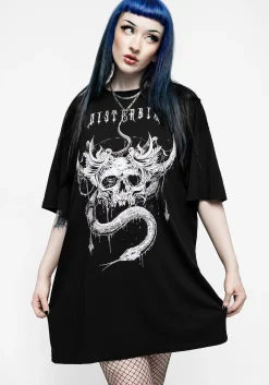 Temptation Snakes Oversized Tee Dress