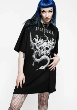 Temptation Snakes Oversized Tee Dress