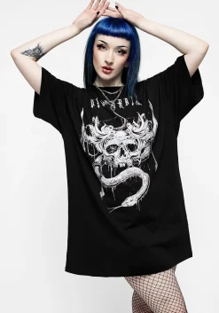 Temptation Snakes Oversized Tee Dress