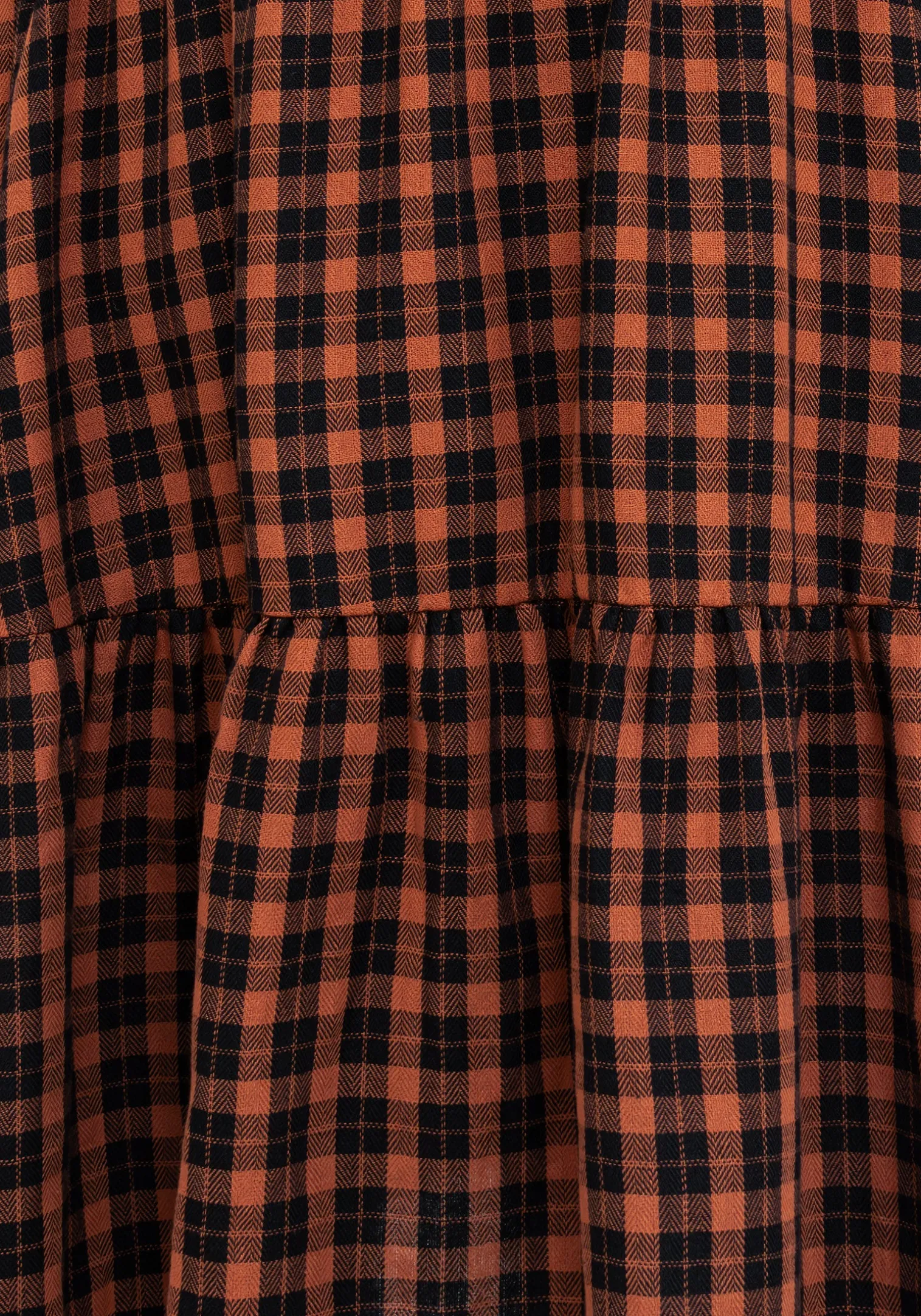 Terra Check Mini Smock Dress - Orange
