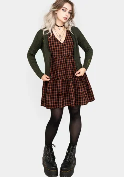 Terra Check Mini Smock Dress - Orange