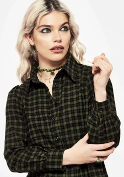 Terra Cotton Check Button Up Shirt