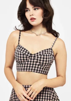 Terra Gingham Bikini Top - Pink