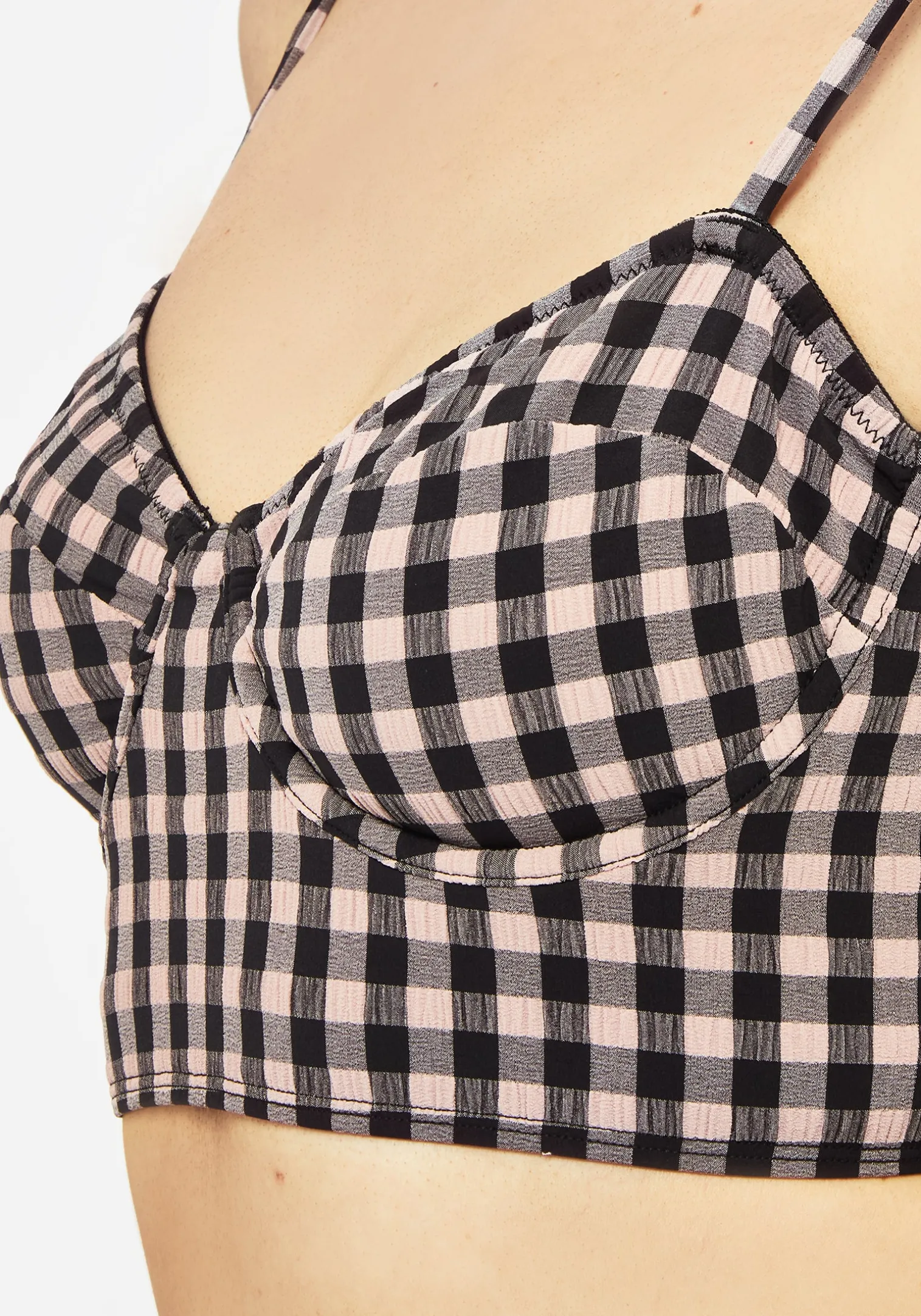 Terra Gingham Bikini Top - Pink