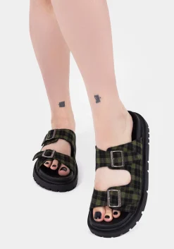 Terra Gingham Buckle Sandals