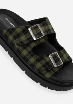 Terra Gingham Buckle Sandals