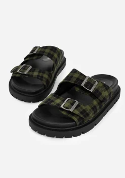 Terra Gingham Buckle Sandals