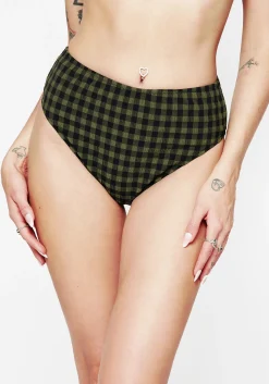Terra Gingham High Waist Swim Bottoms
