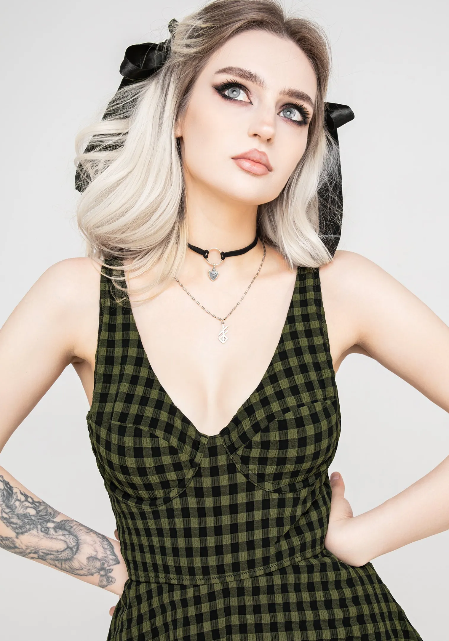 Terra Gingham Peplum Skirted Swimsuit