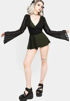 Terra Gingham Peplum Skirted Swimsuit