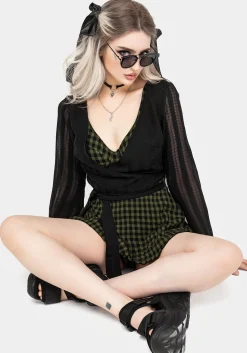 Terra Gingham Peplum Skirted Swimsuit