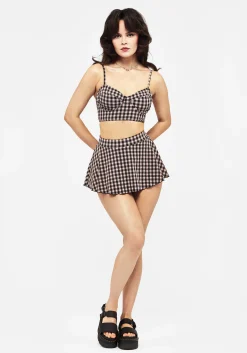 Terra Gingham Swim Skirt - Pink