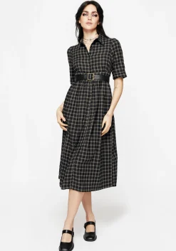 Terra Midi Smock Shirt Dress - Olive