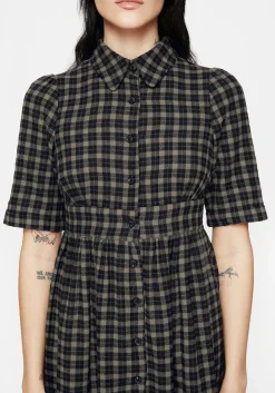 Terra Midi Smock Shirt Dress - Olive