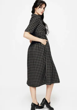 Terra Midi Smock Shirt Dress - Olive
