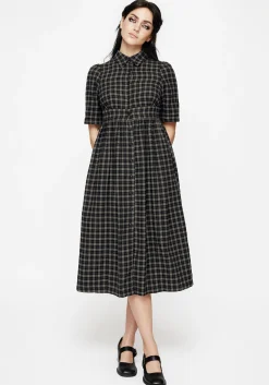 Terra Midi Smock Shirt Dress - Olive