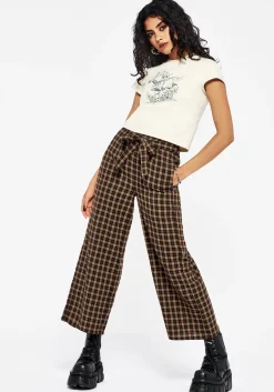Terra Wide Leg Culotte Trouser - Brown