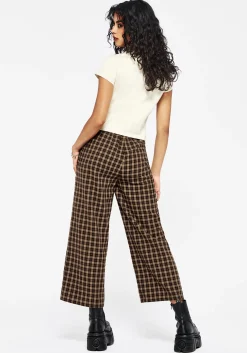 Terra Wide Leg Culotte Trouser - Brown