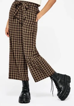 Terra Wide Leg Culotte Trouser - Brown