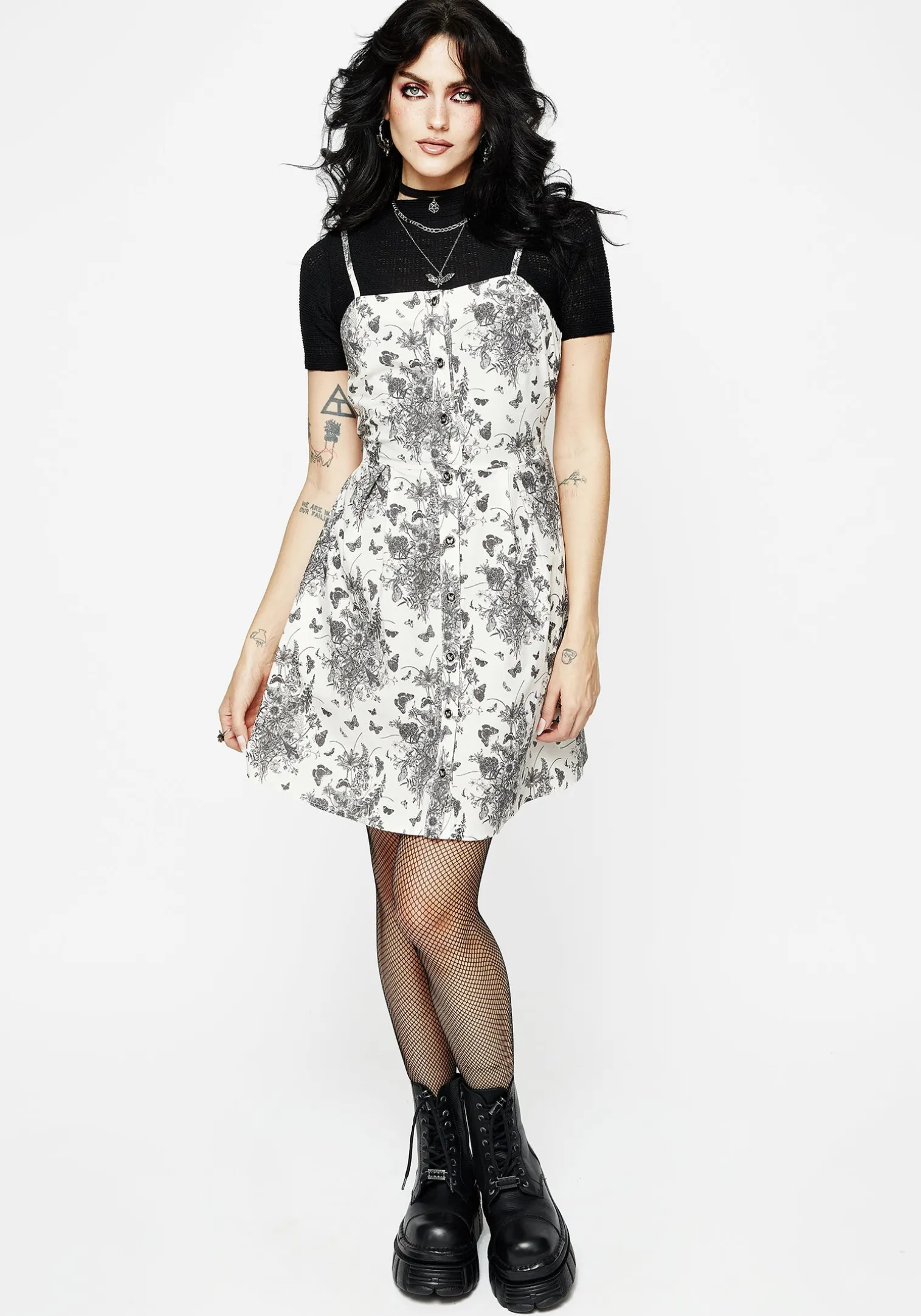 Thalia Mini Apron Dress - Cream