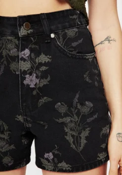 Thistle Floral Print Denim Shorts