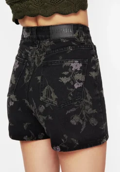 Thistle Floral Print Denim Shorts